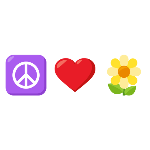 ☮❤🌼 Emoji Domain EmojiOne rendering